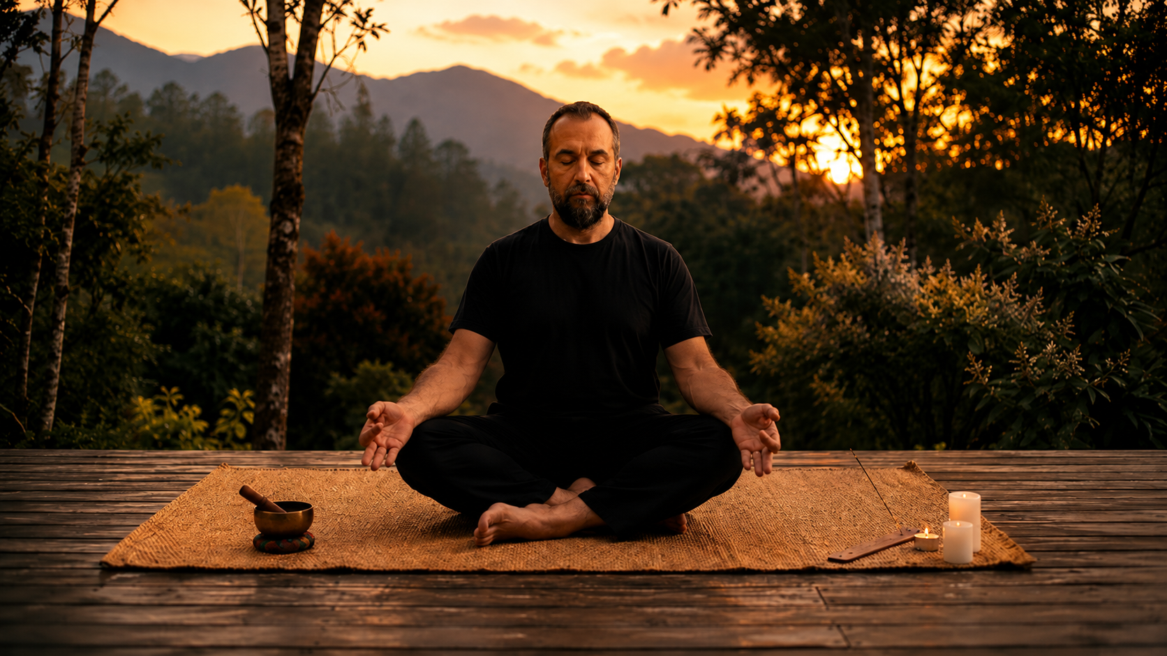 Silhueta contemplativa ao amanhecer